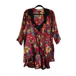 Victoria Secret Women's Gold Label Floral Night Vintage Dress Robe 2 Pieces